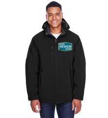 NORTH END Custom Men's Glacier Insulated Three-Layer Fleece Bonded Soft Shell Jacket with Detachable Hood