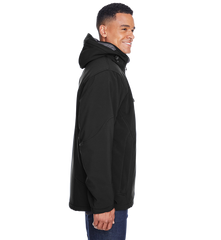 NORTH END Custom Men's Glacier Insulated Three-Layer Fleece Bonded Soft Shell Jacket with Detachable Hood