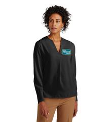 Brooks Brothers Custom Women's Open-Neck Satin Blouse