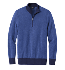 Brooks Brothers Custom Men's Washable Merino Birdseye 1/4-Zip Sweater