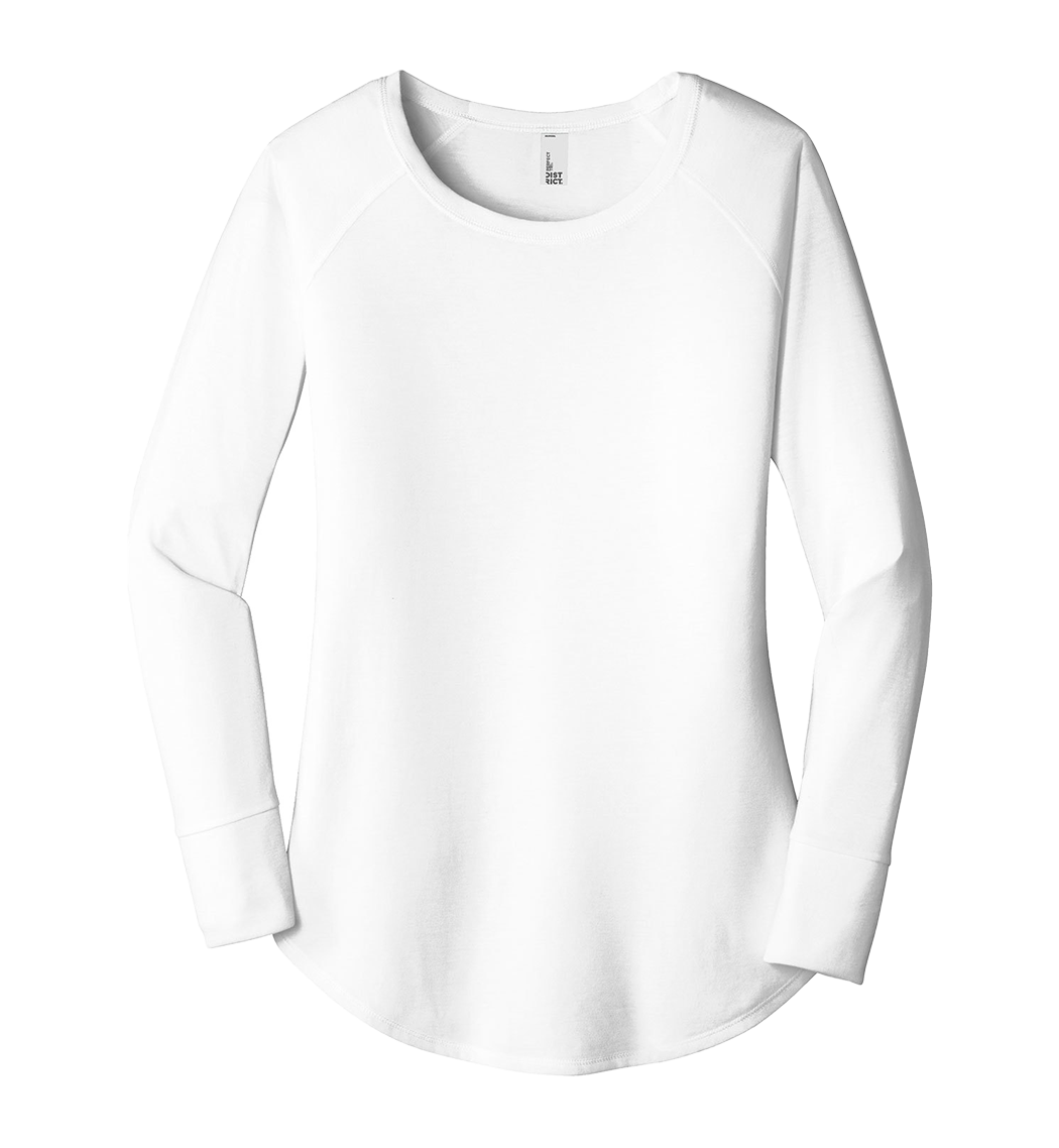 District Women's Perfect Tri Long Sleeve Tunic Tee (DT132L) – Soft Poly-Cotton Blend