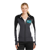 SPORT-TEK Custom Ladies Tech Fleece Colorblock Full-Zip Hooded Jacket