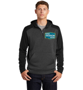 SPORT-TEK Custom Men's Tech Fleece Colorblock 1/4-Zip Hooded Sweatshirt