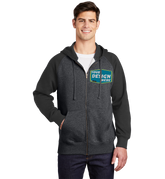 SPORT-TEK Custom Men's Raglan Colorblock Full-Zip Hooded Fleece Jacket
