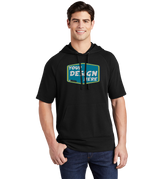 SPORT-TEK Custom Men's PosiCharge Tri-Blend Wicking Fleece Short Sleeve Hooded Pullover