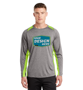 SPORT-TEK Custom Men's Long Sleeve Heather Colorblock Contender Tee