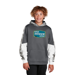 SPORT-TEK Custom Unisex Youth Sport-Wick Mineral Freeze Fleece Colorblock Hooded Pullover