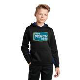 SPORT-TEK Custom Unisex Youth Sport-Wick CamoHex Fleece Colorblock Hooded Pullover