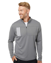 ADIDAS Custom Men's 3-Stripes Double Knit Quarter-Zip Pullover