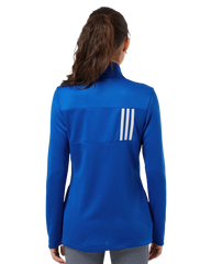 ADIDAS Custom Men's 3-Stripes Double Knit Quarter-Zip Pullover