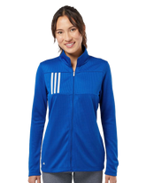 ADIDAS Custom Men's 3-Stripes Double Knit Quarter-Zip Pullover