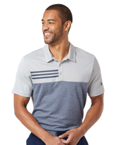 ADIDAS Custom Men's Heathered Colorblocked 3-Stripes Polo