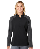 ADIDAS Custom Women's Stripe Block Quarter-Zip Pullover