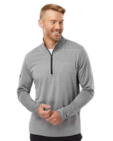 ADIDAS Custom Men's Heather Block Print Quarter-Zip Pullover