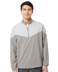 ADIDAS Custom Men's Heather Chevron Quarter-Zip Windshirt