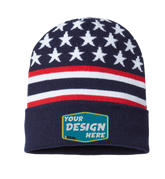 CAP AMERICA Custom Unisex USA-Made Patriotic Cuffed Beanie