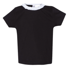 RABBIT SKINS Custom Toddler Girls' Ruffle Neck Fine Jersey Tee