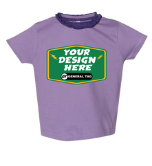 RABBIT SKINS Custom Toddler Girls' Ruffle Neck Fine Jersey Tee