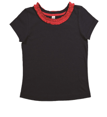 RABBIT SKINS Custom Toddler Girls' Ruffle Neck Fine Jersey Tee
