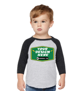 RABBIT SKINS Custom Toddler Baseball Fine Jersey Three-Quarter Sleeve Tee