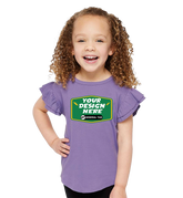 RABBIT SKINS Custom Toddler Flutter Sleeve Tee