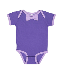 RABBIT SKINS Custom Infant Baby Rib Bow Tie Bodysuit