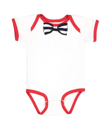 RABBIT SKINS Custom Infant Baby Rib Bow Tie Bodysuit