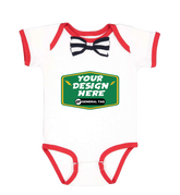 RABBIT SKINS Custom Infant Baby Rib Bow Tie Bodysuit