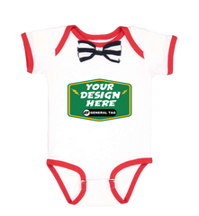 RABBIT SKINS Custom Infant Baby Rib Bow Tie Bodysuit