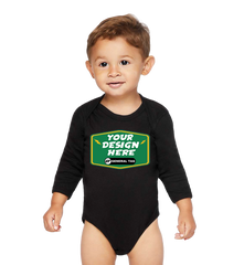 RABBIT SKINS Custom Infant Long Sleeve Baby Rib Bodysuit