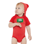 RABBIT SKINS Custom Infant Fine Jersey Short Sleeve Raglan Bodysuit with Hood & Ears