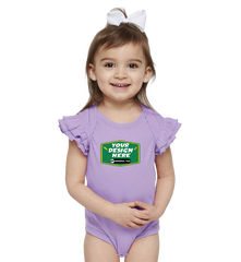 RABBIT SKINS Custom Infant Flutter Sleeve Baby Rib Bodysuit