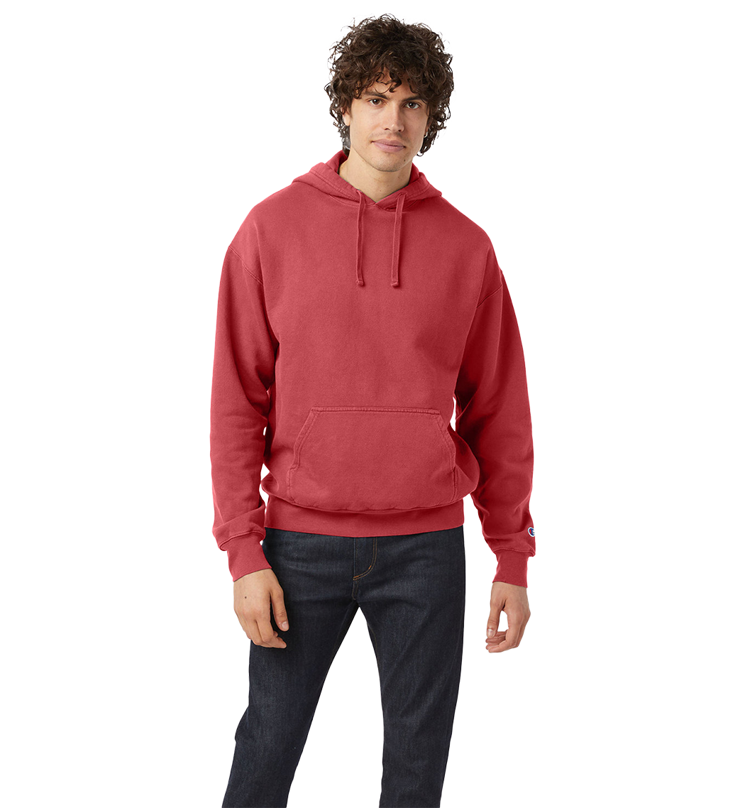 CHAMPION Custom Unisex Garment Dyed Hooded Sweatshirt