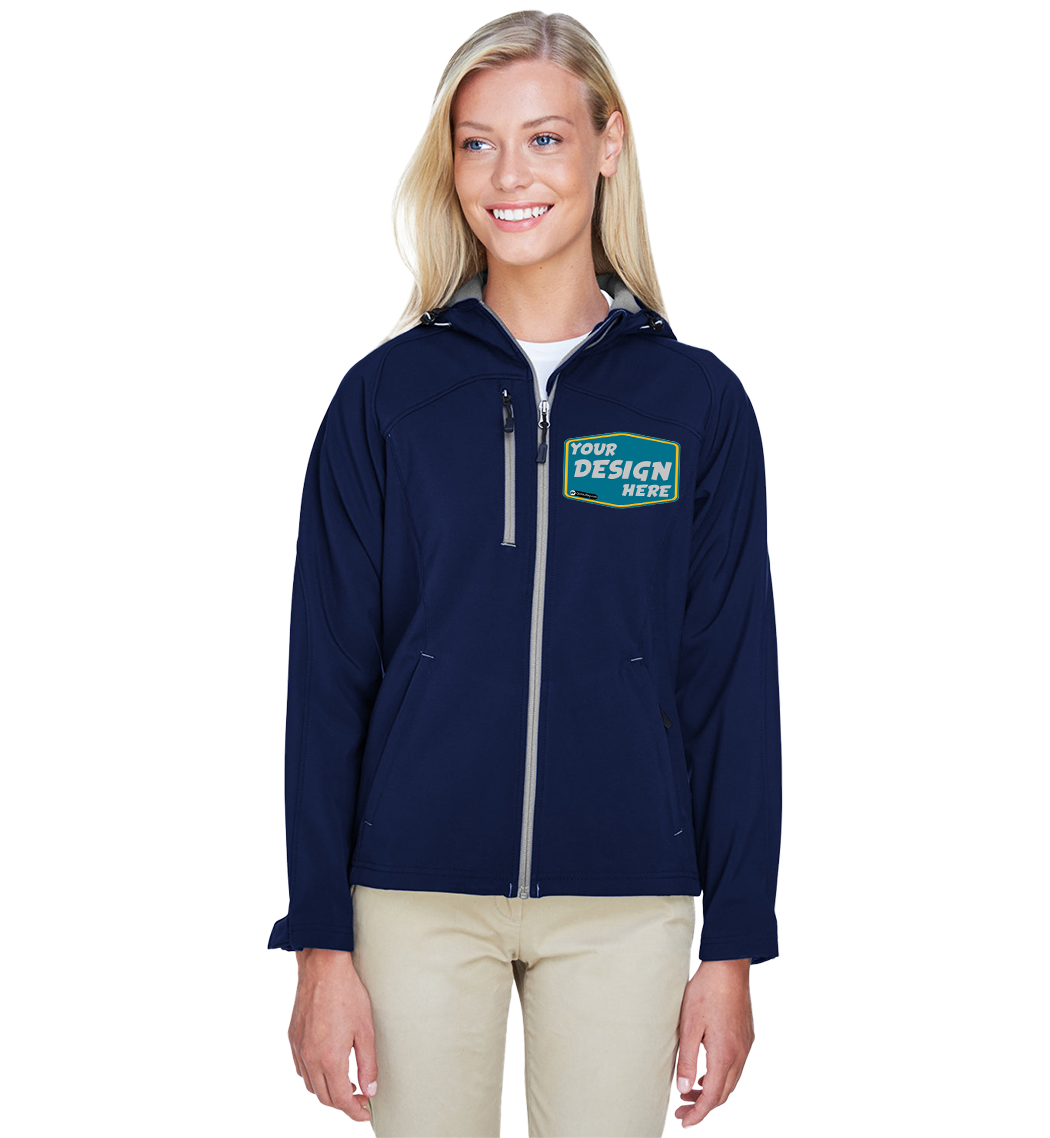 NORTH END Custom Ladies' Prospect Two-Layer Fleece Bonded Soft Shell Hooded Jacket