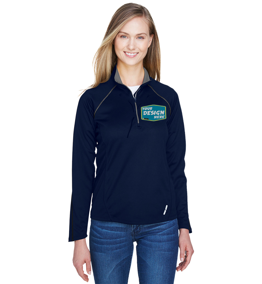 NORTH END Custom Ladies' Radar Quarter-Zip Performance Long-Sleeve Top