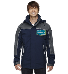 NORTH END Custom Men's Adult 3-in-1 Seam-Sealed Mid-Length Jacket with Piping