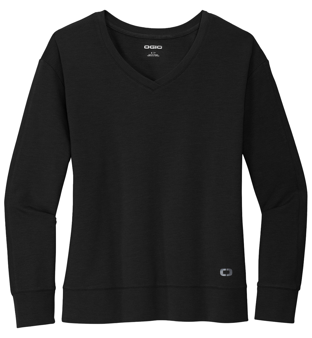 OGIO Custom Ladies Luuma Flex Long Sleeve V-Neck