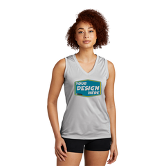 SPORT-TEK Custom Ladies Sleeveless PosiCharge Competitor V-Neck Tee