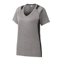 SPORT-TEK Custom Ladies Heather Colorblock Contender V-Neck Tee