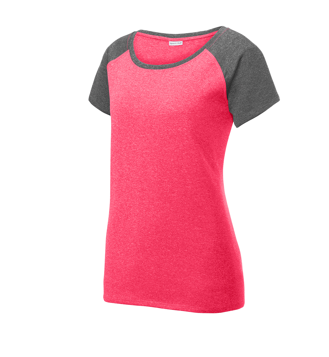 SPORT-TEK Custom Ladies Heather-On-Heather Contender Scoop Neck Tee