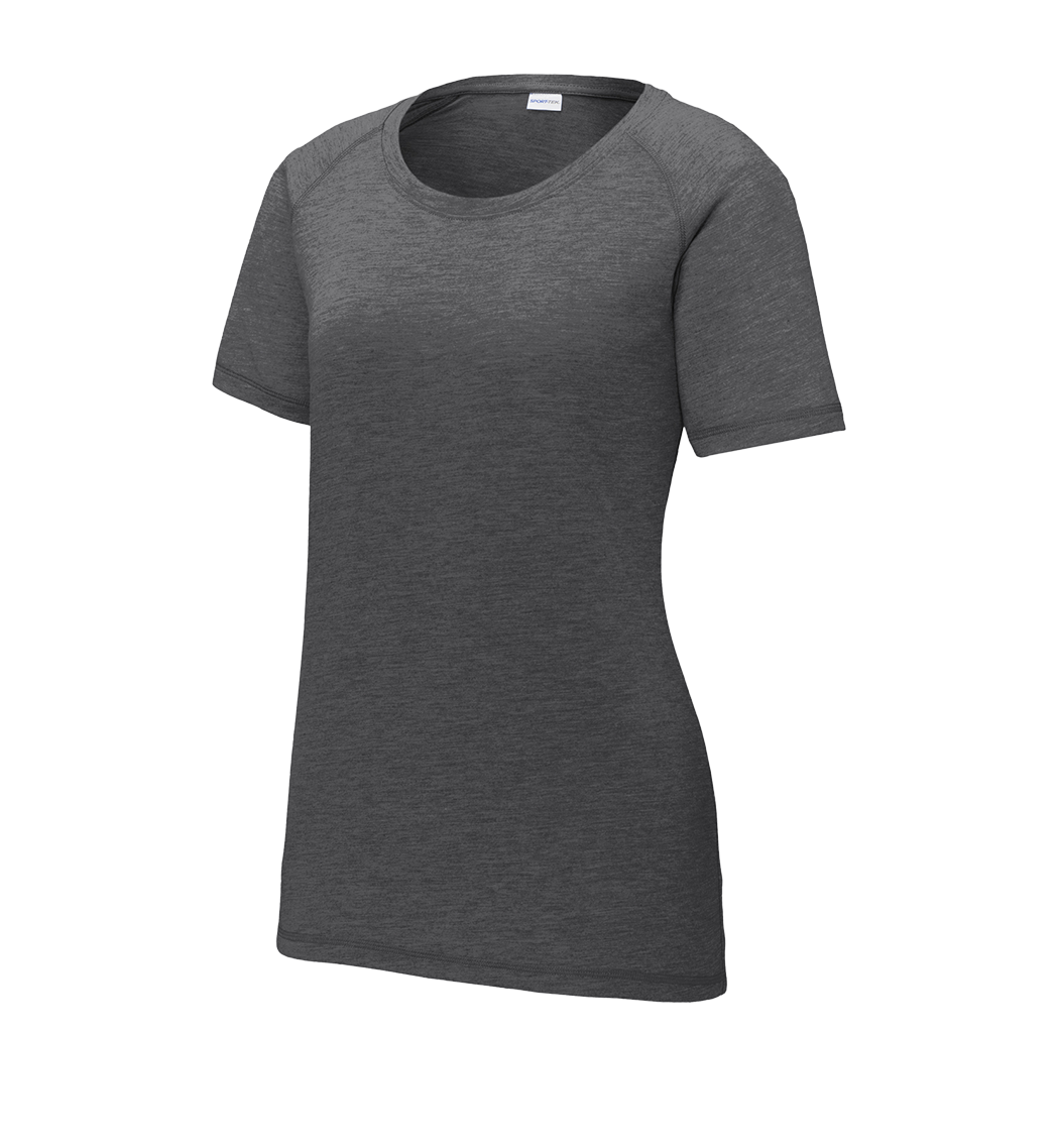 SPORT-TEK Custom Ladies PosiCharge Tri-Blend Wicking Scoop Neck Raglan Tee