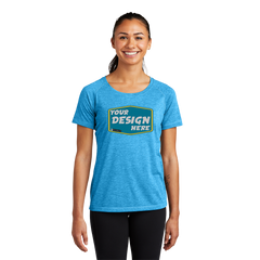 SPORT-TEK Custom Ladies PosiCharge Tri-Blend Wicking Scoop Neck Raglan Tee