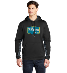 SPORT-TEK Custom Men's Sport-Wick CamoHex Fleece Colorblock Hooded Pullover