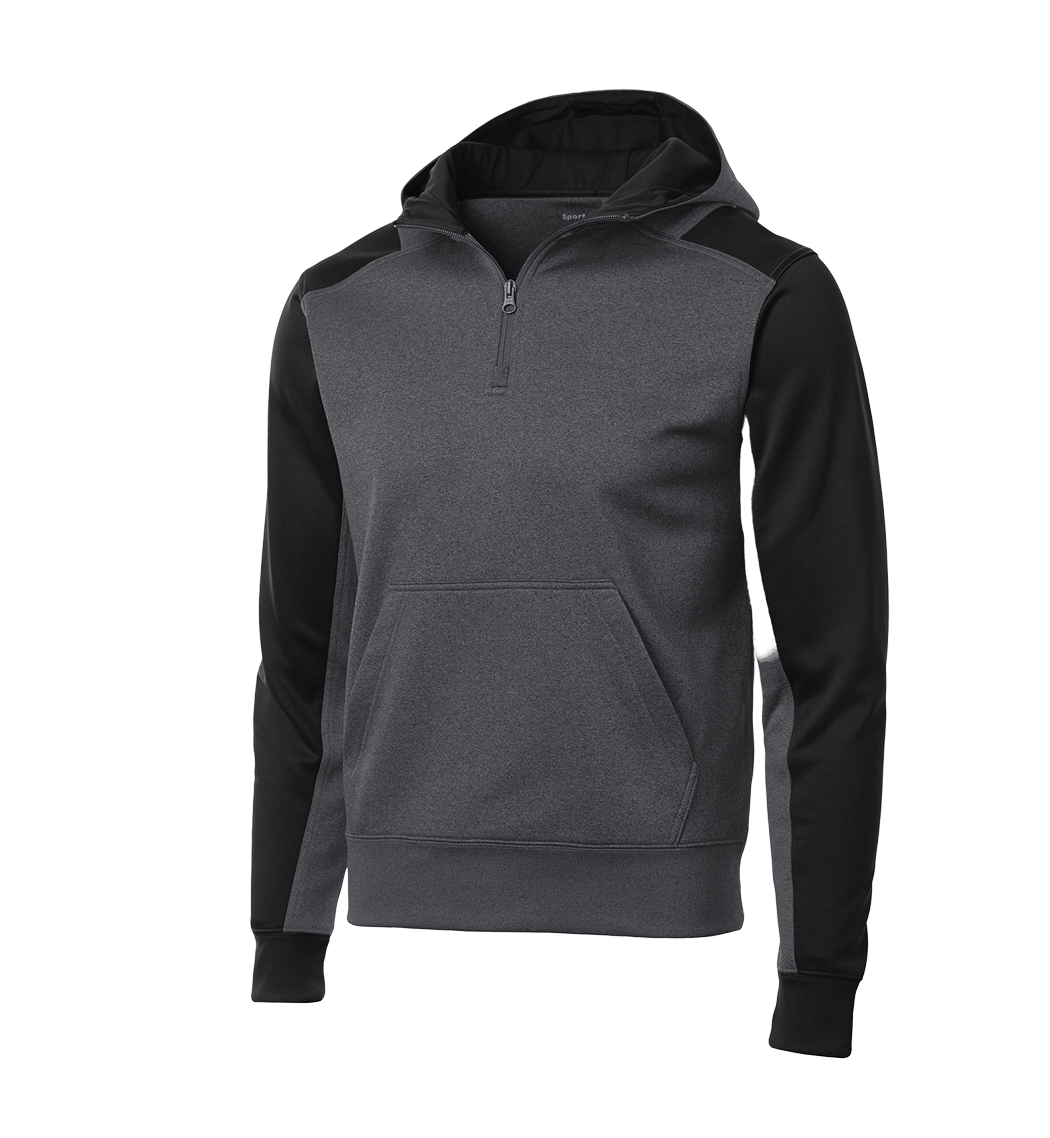 SPORT-TEK Custom Men's Tech Fleece Colorblock 1/4-Zip Hooded Sweatshirt