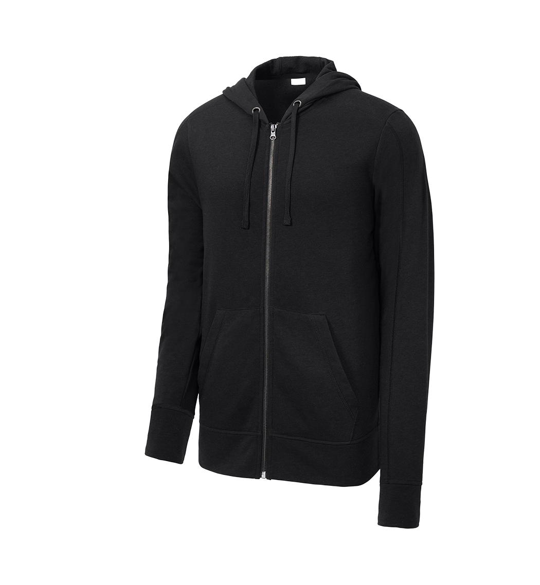 SPORT-TEK Custom Men's PosiCharge Tri-Blend Wicking Fleece Full-Zip Hooded Jacket