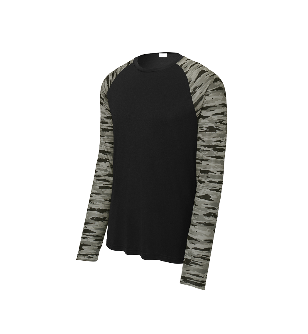 SPORT-TEK Custom Men's Drift Camo Colorblock Long Sleeve Tee