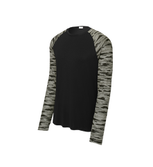 SPORT-TEK Custom Men's Drift Camo Colorblock Long Sleeve Tee