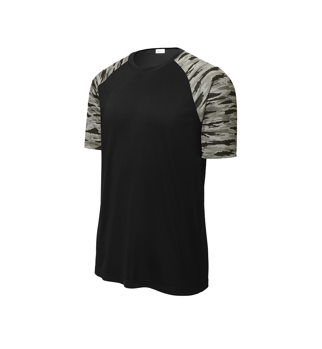 SPORT-TEK Custom Men's Drift Camo Colorblock Tee