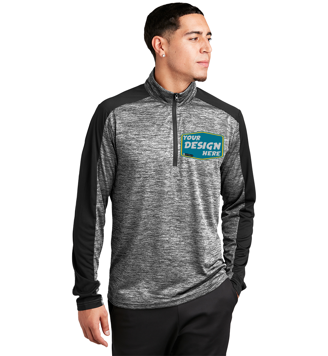 SPORT-TEK Custom Men's PosiCharge Electric Heather Colorblock 1/4-Zip Pullover