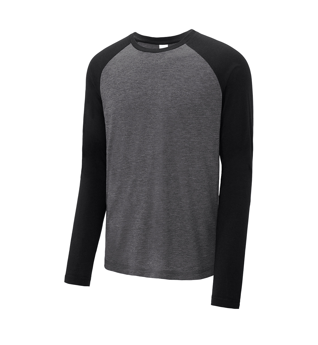 SPORT-TEK Custom Men's  PosiCharge  Long Sleeve Tri-Blend Wicking Raglan Tee
